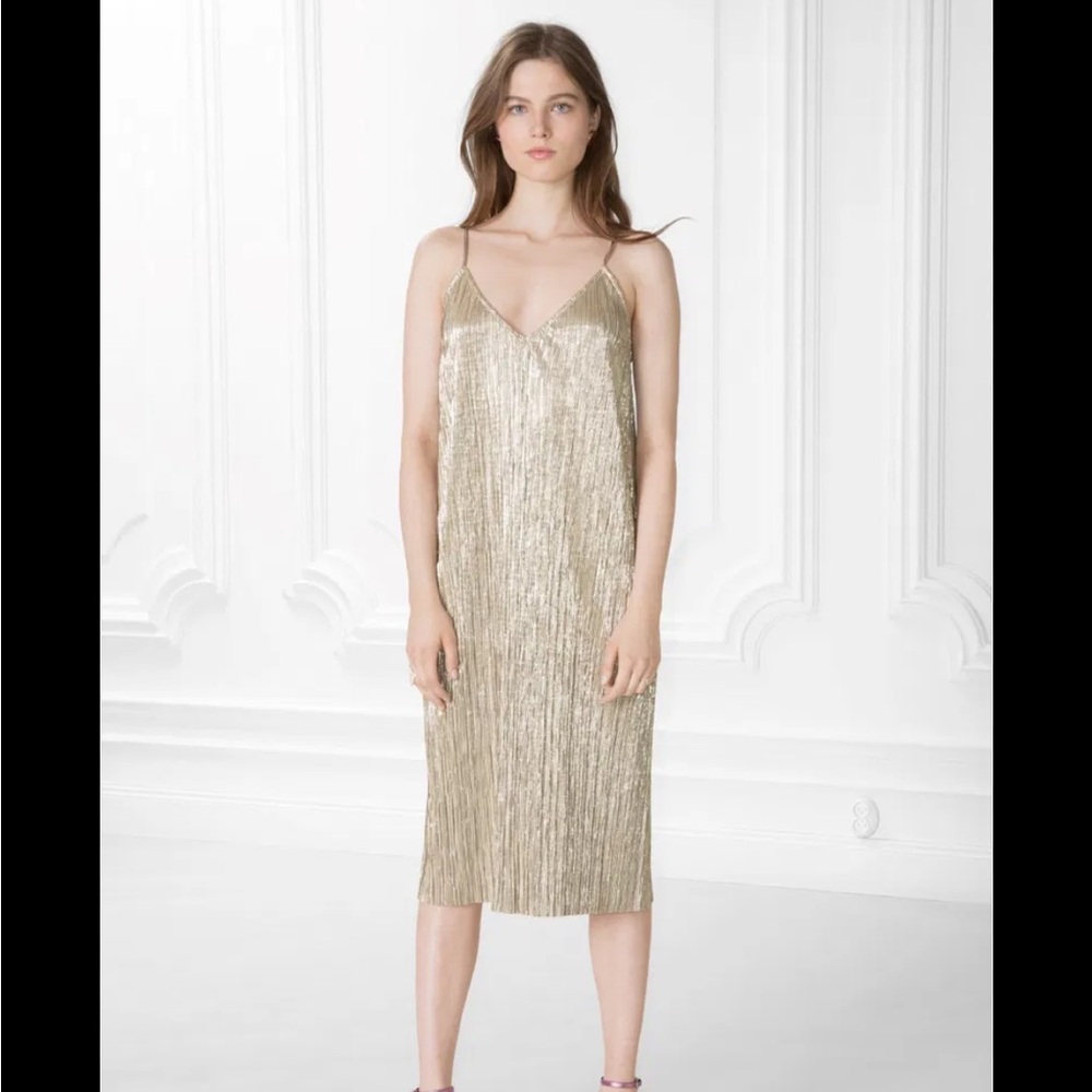 & Other Stories Metallic Sheath Dress